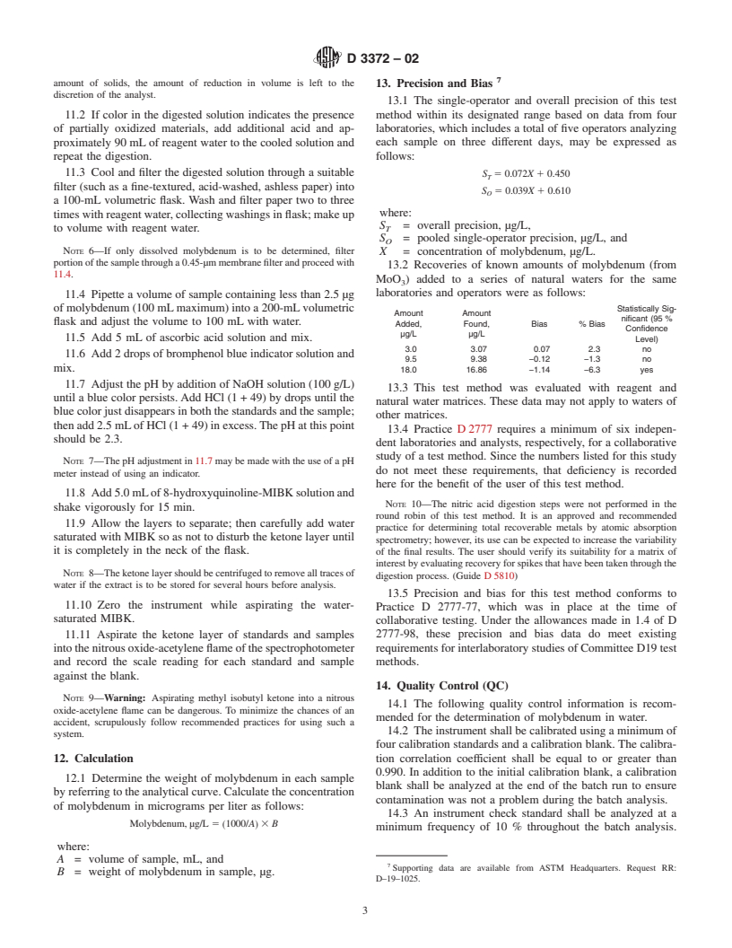 ASTM D3372-02 - Standard Test Method for Molybdenum in Water