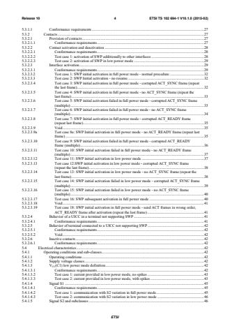 SIST-TS 102 694-1 V10.1.0:2015 ETSI TS 102 694-1 V10.1.0 (2015-02) - Smart Cards; Test specification for the Single Wire Protocol (SWP) interface; Part 1: Terminal features (Release 10) - Page 4 preview