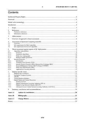 ETSI GR QSC 004 V1.1.1 (2017-03) - Quantum-Safe Cryptography; Quantum-Safe threat assessment