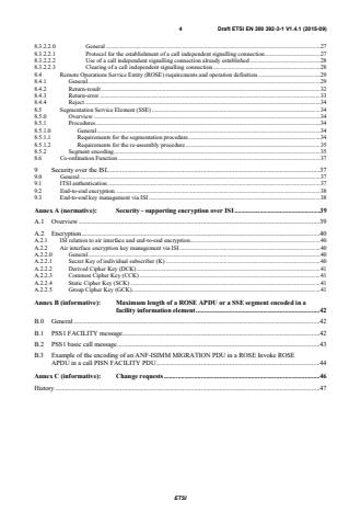 SIST EN 300 392-3-1 V1.4.1:2016 ETSI EN 300 392-3-1 V1.4.1 (2015-09) - Terrestrial Trunked Radio (TETRA); Voice plus Data (V+D); Part 3: Interworking at the Inter-System Interface (ISI); Sub-part 1: General design - Page 4 preview
