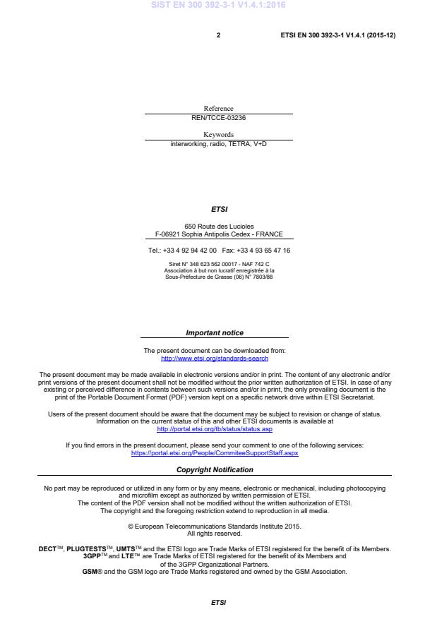 SIST EN 300 392-3-1 V1.4.1:2016 SIST EN 300 392-3-1 V1.4.1:2016 - Page 4 preview