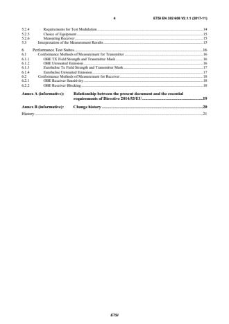 SIST EN 302 608 V2.1.1:2018 ETSI EN 302 608 V2.1.1 (2017-11) - Short Range Devices (SRD); Radio equipment for Eurobalise railway systems; Harmonised Standard covering the essential requirements of article 3.2 of Directive 2014/53/EU - Page 4 preview