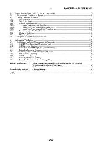SIST EN 302 608 V2.1.1:2018 ETSI EN 302 608 V2.1.0 (2016-12) - Short Range Devices (SRD); Radio equipment for Eurobalise railway systems; Harmonised Standard covering the essential requirements of article 3.2 of Directive 2014/53/EU - Page 4 preview
