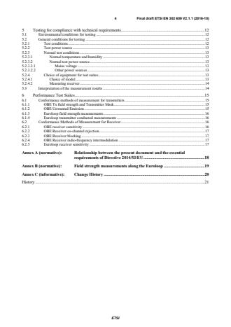 SIST EN 302 609 V2.1.1:2017 ETSI EN 302 609 V2.1.1 (2016-10) - Short Range Devices (SRD); Radio equipment for Euroloop railway systems; Harmonised Standard covering the essential requirements of article 3.2 of the Directive 2014/53/EU - Page 4 preview