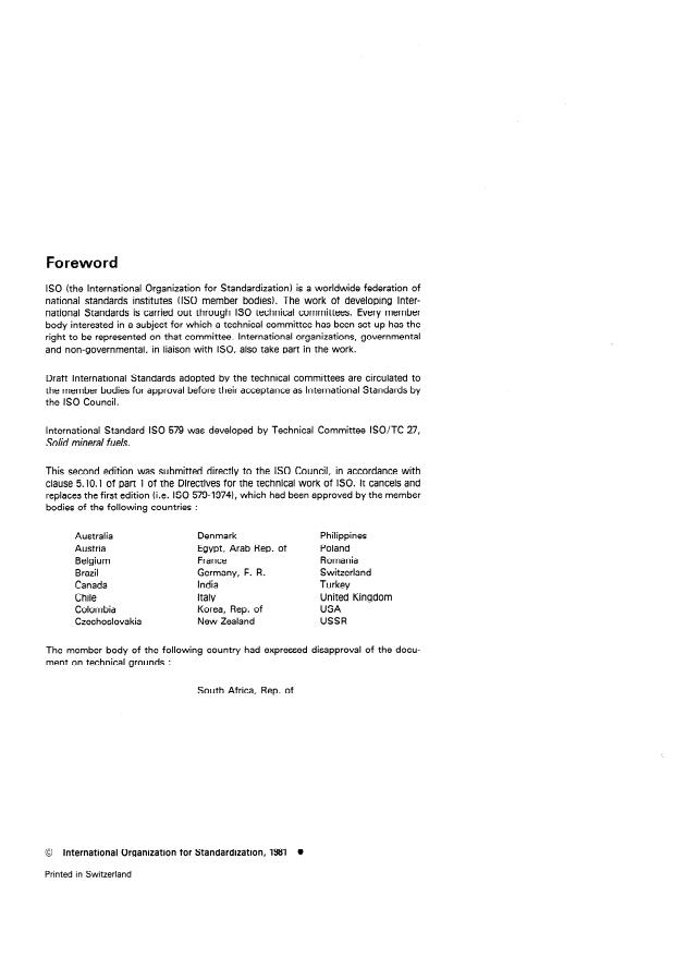 ISO 579:1981 ISO 579:1981 - Coke -- Determination of total moisture content - Page 2 preview