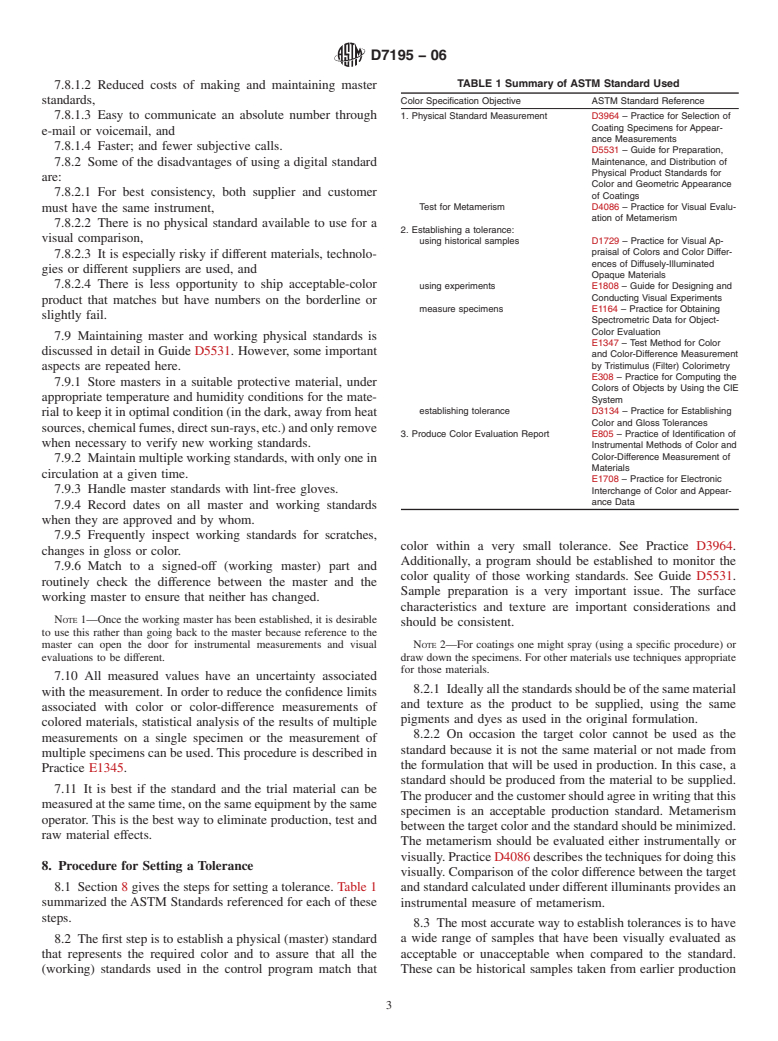 ASTM D7195-06 - Standard Guide for Protocol for Setting Color Specifications for a Material