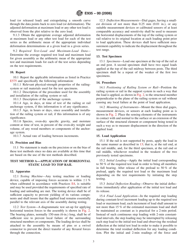 ASTM E935-00(2006) - Standard Test Methods for Performance of Permanent Metal Railing Systems and Rails for Buildings