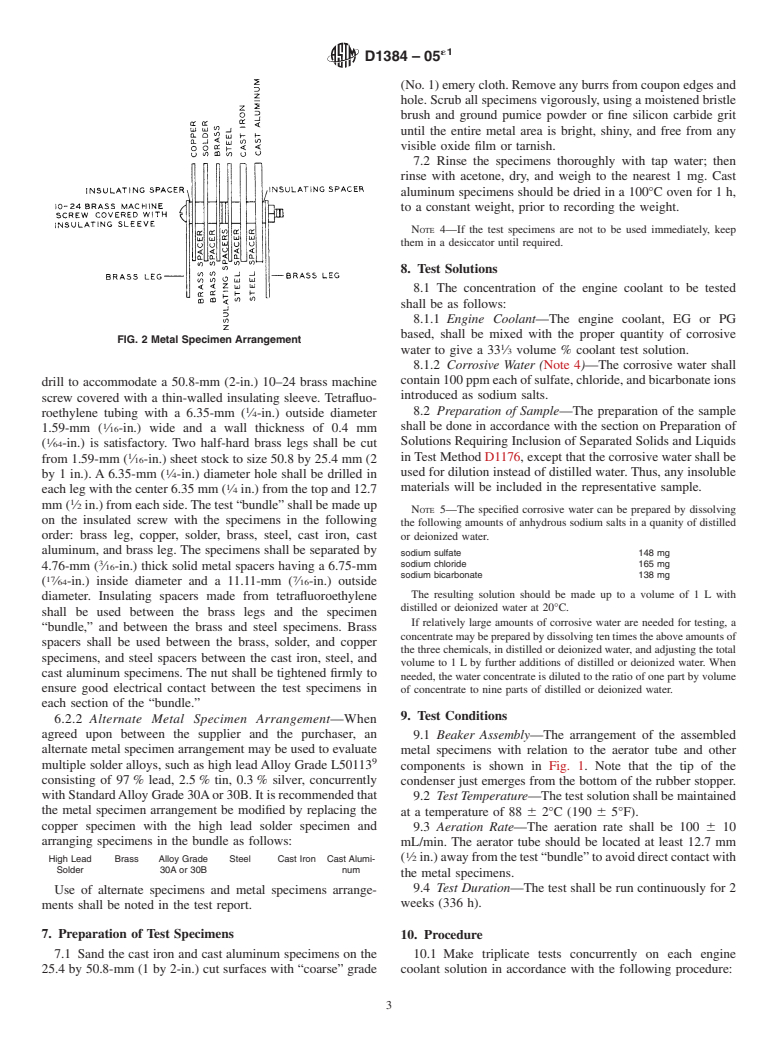 ASTM D1384-05e1 - Standard Test Method for Corrosion Test for Engine Coolants in Glassware