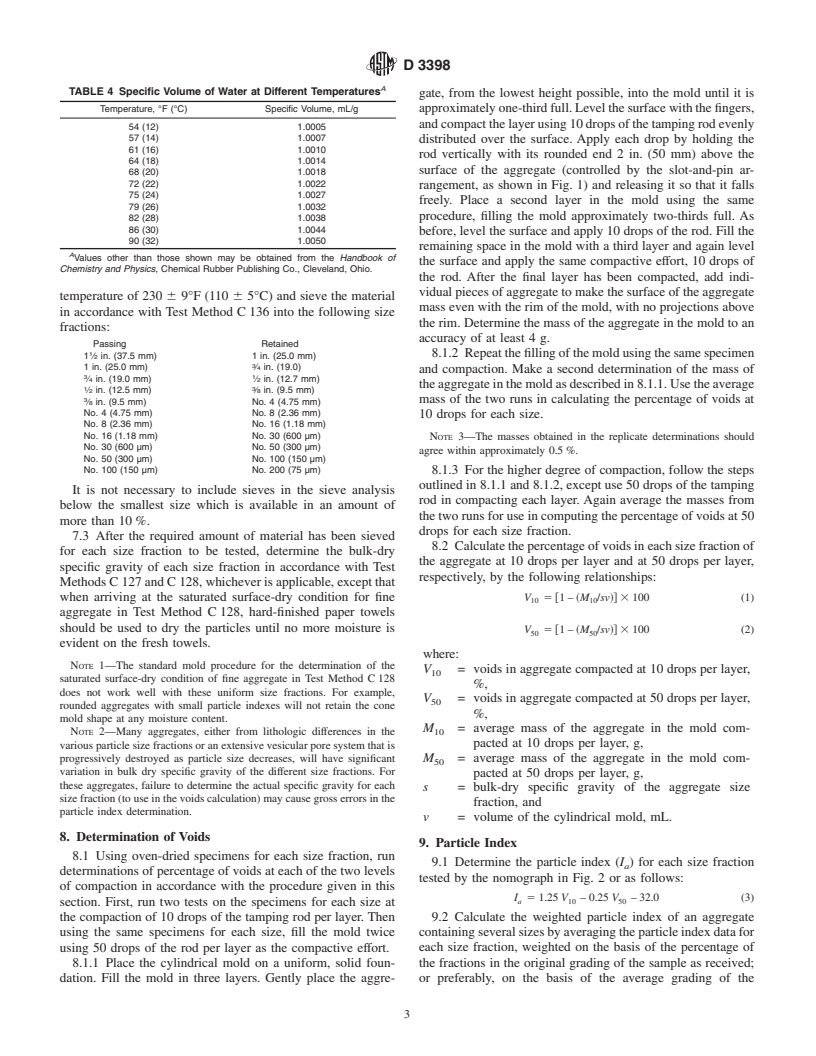 ASTM D3398-00 - Standard Test Method for Index of Aggregate Particle Shape and Texture