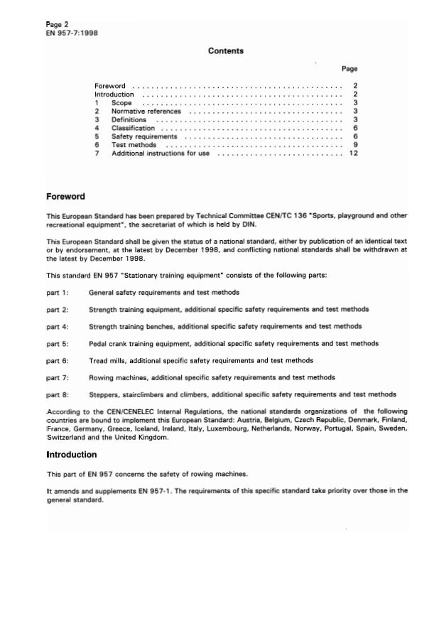 EN 957-7:1998 EN 957-7:2002 - Page 4 preview