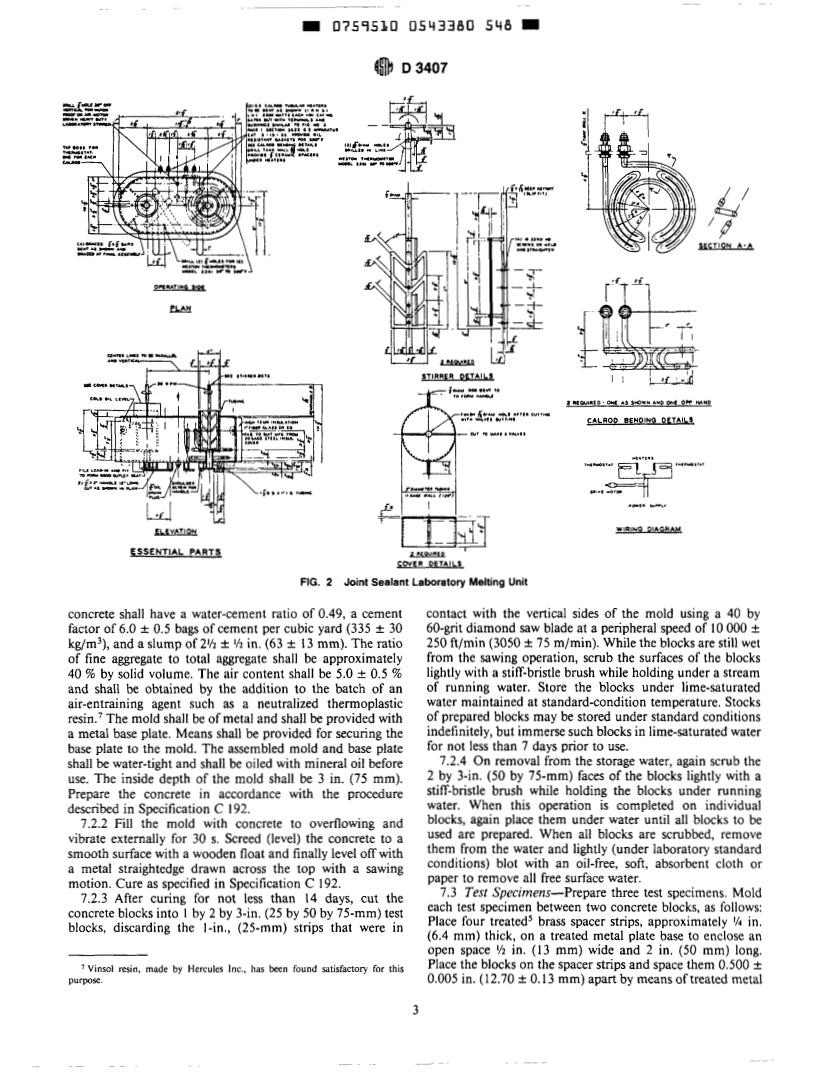 ASTM D3407-78(1994)e1 - Standard Test Methods for Joint Sealants, Hot-Poured, for Concrete and Asphalt Pavements (Withdrawn 1996)