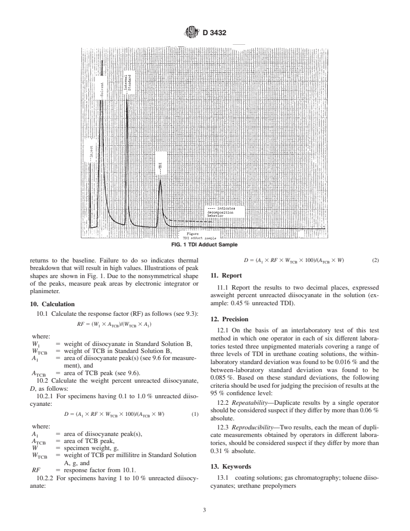 ASTM D3432-89(1996)e1 - Standard Test Method for Unreacted Toluene ...