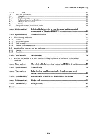 SIST EN 303 348 V1.1.2:2017 ETSI EN 303 348 V1.1.2 (2017-07) - Induction loop systems intended to assist the hearing impaired in the frequency range 10 Hz to 9 kHz; Harmonised Standard covering the essential requirements of article 3.2 of Directive 2014/53/EU - Page 4 preview