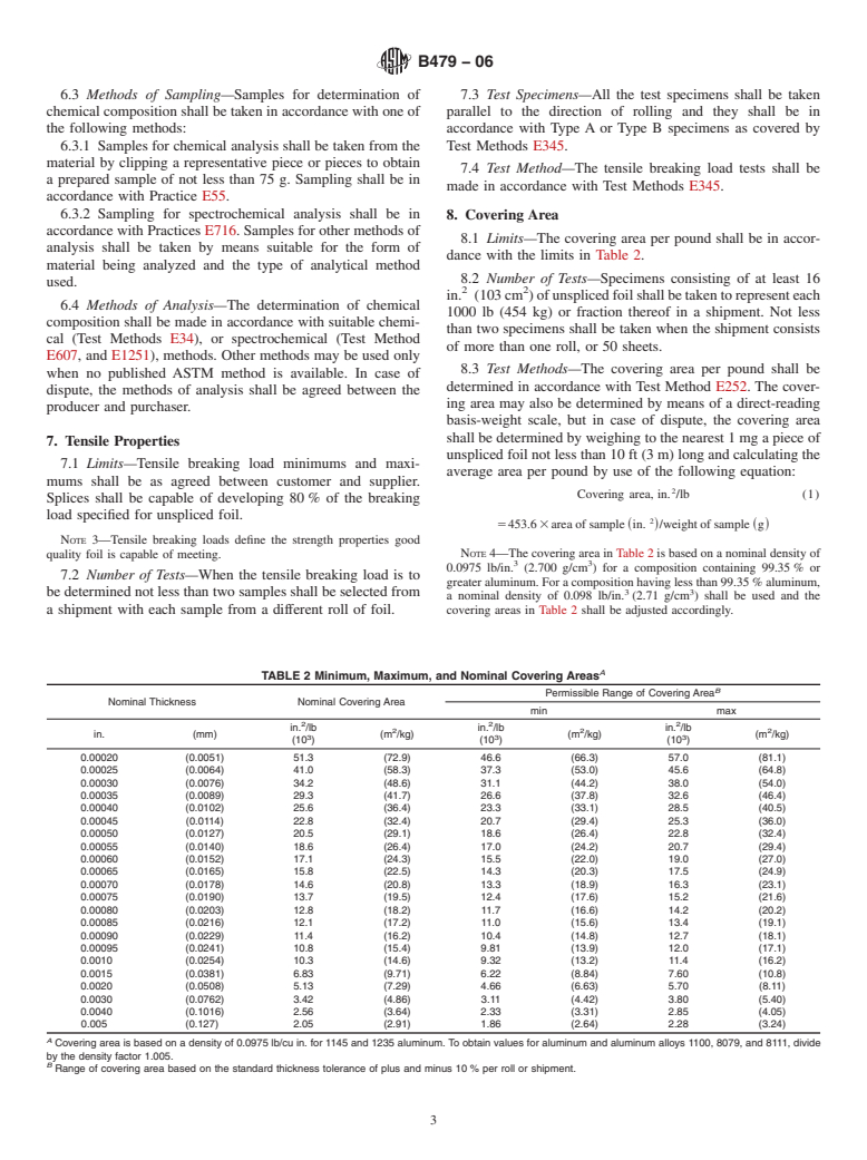 ASTM B479-06 - Standard Specification for Annealed Aluminum and Aluminum-Alloy Foil for Flexible Barrier, Food Contact, and Other Applications (Withdrawn 2015)