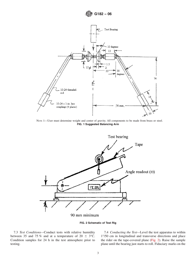 ASTM G182-06 - Standard Test Method for Determination of the Breakaway Friction Characteristics of Rolling Element Bearings