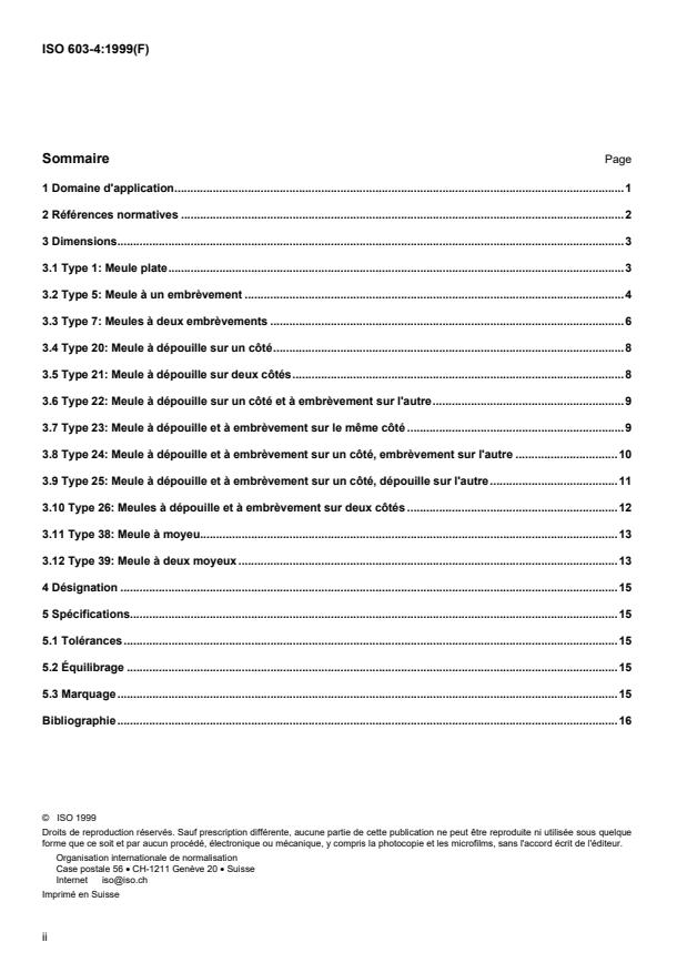 ISO 603-4:1999 ISO 603-4:1999 - Produits abrasifs agglomérés -- Dimensions - Page 2 preview