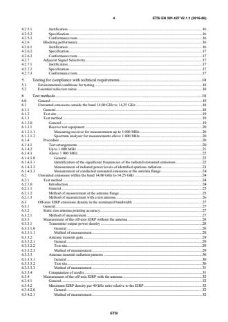 SIST EN 301 427 V2.1.1:2016 ETSI EN 301 427 V2.1.1 (2016-06) - Satellite Earth Stations and Systems (SES); Harmonised Standard for low data rate Mobile satellite Earth Stations (MES) except aeronautical mobile satellite earth stations, operating in the 11/12/14 GHz frequency bands covering the essential requirements of article 3.2 of the Directive 2014/53/EU - Page 4 preview