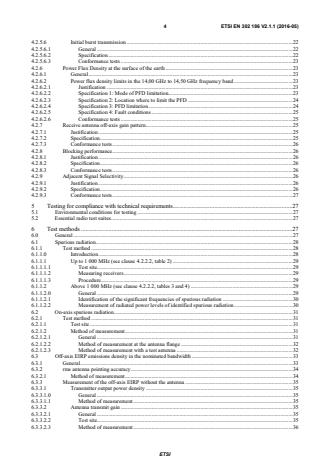 SIST EN 302 186 V2.1.1:2016 ETSI EN 302 186 V2.1.1 (2016-05) - Satellite Earth Stations and Systems (SES); Harmonised Standard for satellite mobile Aircraft Earth Stations (AESs) operating in the 11/12/14 GHz frequency bands covering the essential requirements of article 3.2 of the Directive 2014/53/EU - Page 4 preview