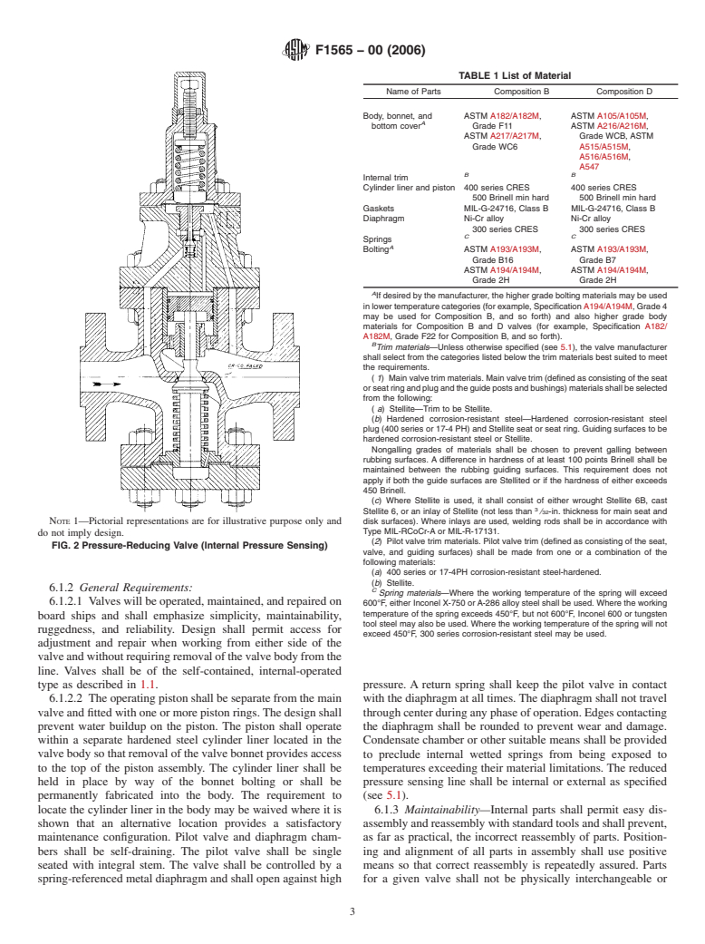 ASTM F1565-00(2006) - Standard Specification for Pressure-Reducing Valves for Steam Service