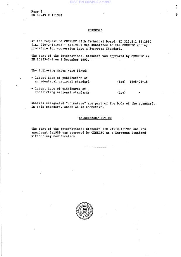 EN 60249-2-1:1994 EN 60249-2-1:1997 - Page 4 preview