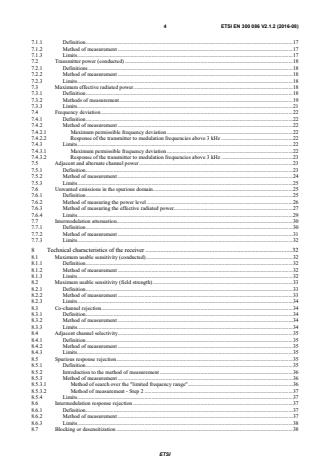 SIST EN 300 086 V2.1.2:2016 ETSI EN 300 086 V2.1.2 (2016-08) - Land Mobile Service; Radio equipment with an internal or external RF connector intended primarily for analogue speech; Harmonised Standard covering the essential requirements of article 3.2 of the Directive 2014/53/EU - Page 4 preview