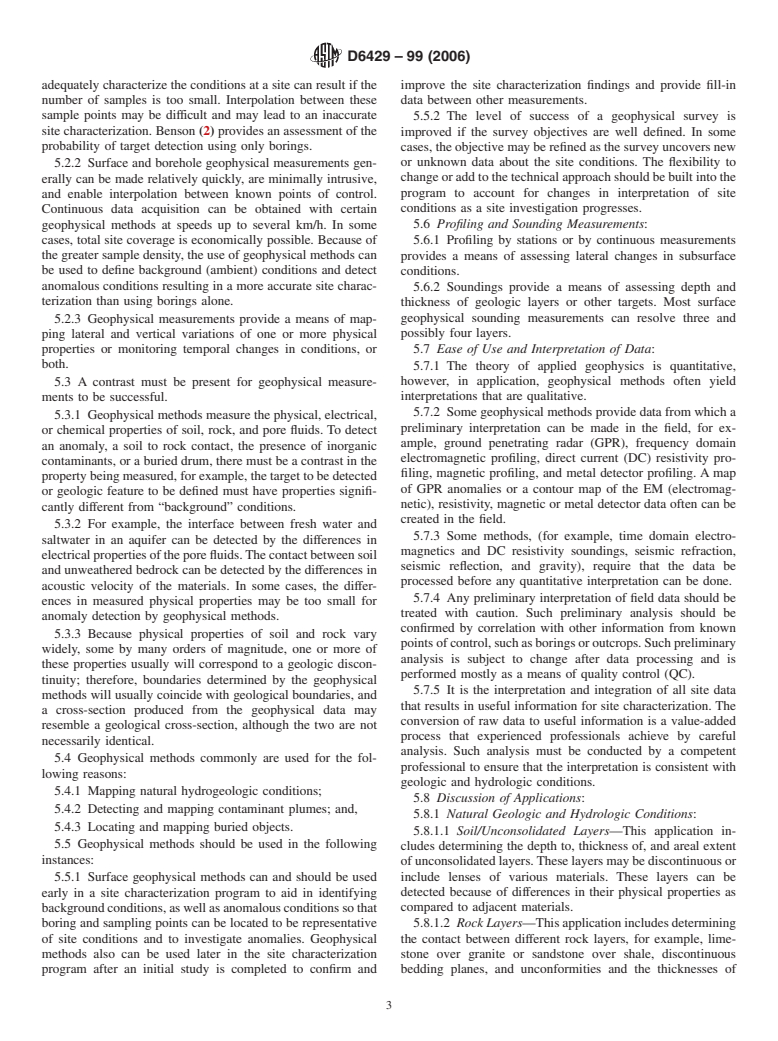 ASTM D6429-99(2006) - Standard Guide for Selecting Surface Geophysical Methods