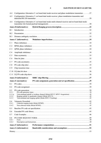 SIST EN 301 926 V1.3.1:2017 ETSI EN 301 926 V1.3.0 (2017-06) - Satellite Earth Stations and Systems (SES); Radio Frequency and Modulation Standard for Telemetry, Command and Ranging (TCR) of Communications Satellites - Page 4 preview