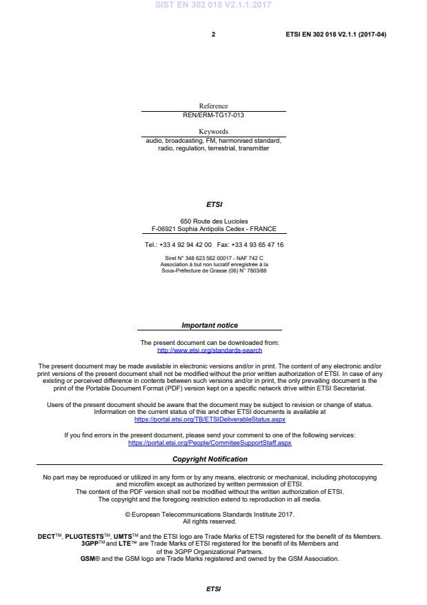 SIST EN 302 018 V2.1.1:2017 SIST EN 302 018 V2.1.1:2017 - Page 4 preview