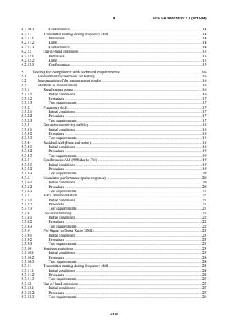 SIST EN 302 018 V2.1.1:2017 ETSI EN 302 018 V2.1.1 (2017-04) - Transmitting equipment for the Frequency Modulated (FM) sound broadcasting service; Harmonised Standard covering the essential requirements of article 3.2 of Directive 2014/53/EU - Page 4 preview