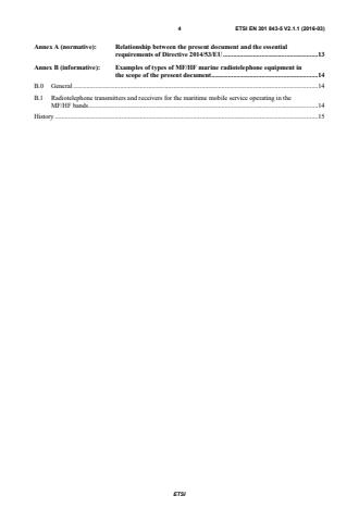 SIST EN 301 843-5 V2.1.1:2016 ETSI EN 301 843-5 V2.1.1 (2016-03) - ElectroMagnetic Compatibility (EMC) standard for marine radio equipment and services; Harmonised Standard covering the essential requirements of article 3.1b of the Directive 2014/53/EU; Part 5: Specific conditions for MF/HF radiotelephone transmitters and receivers - Page 4 preview