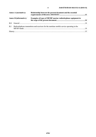 SIST EN 301 843-5 V2.1.1:2016 ETSI EN 301 843-5 V2.1.0 (2015-12) - ElectroMagnetic Compatibility (EMC) standard for marine radio equipment and services; Harmonised Standard covering the essential requirements of article 3.1b of the Directive 2014/53/EU; Part 5: Specific conditions for MF/HF radiotelephone transmitters and receivers - Page 4 preview