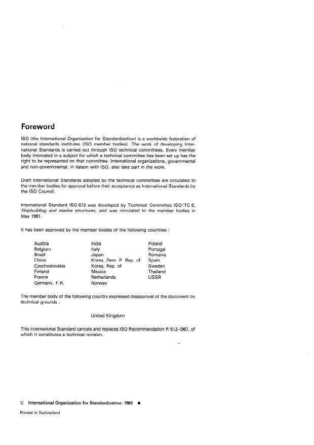 ISO 613:1982 ISO 613:1982 - Shipbuilding -- Magnetic compasses, binnacles and azimuth reading devices -- Class B - Page 2 preview