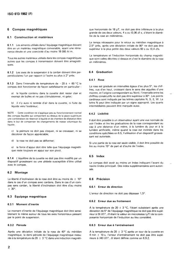 ISO 613:1982 ISO 613:1982 - Construction navale -- Compas magnétiques, habitacles et alidades -- Classe B - Page 4 preview
