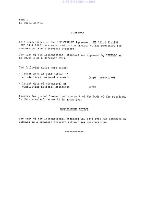 EN 60094-4:1994 EN 60094-4:1999 - Page 4 preview