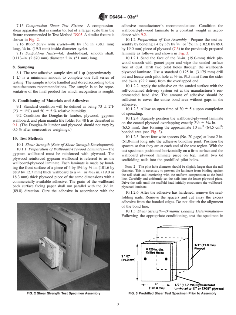 ASTM D6464-03ae1 - Standard Specification for Expandable Foam Adhesives for Fastening Gypsum Wallboard to Wood Framing