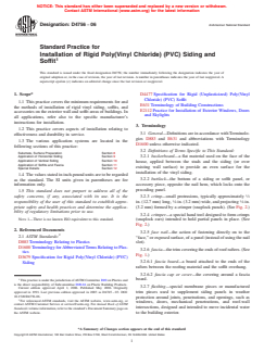 ASTM D4756-06 - Standard Practice for Installation of Rigid Poly(Vinyl Chloride) (PVC) Siding and Soffit