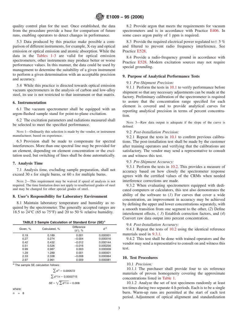 ASTM E1009-95(2006) - Standard Practice for Evaluating an Optical Emission Vacuum Spectrometer to Analyze Carbon and Low-Alloy Steel (Withdrawn 2015)