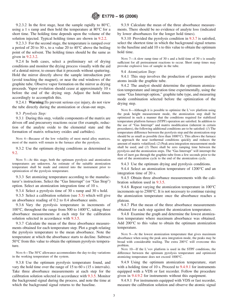 ASTM E1770-95(2006) - Standard Practice for Optimization of Electrothermal Atomic Absorption Spectrometric Equipment