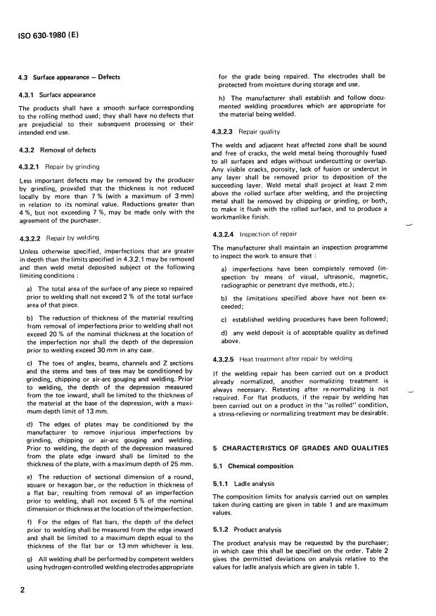 ISO 630:1980 - Structural steels