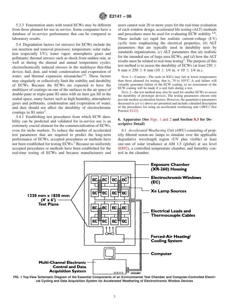 ASTM E2141-06 - Standard Test Methods for Assessing the Durability of Absorptive Electrochromic Coatings on Sealed Insulating Glass Units