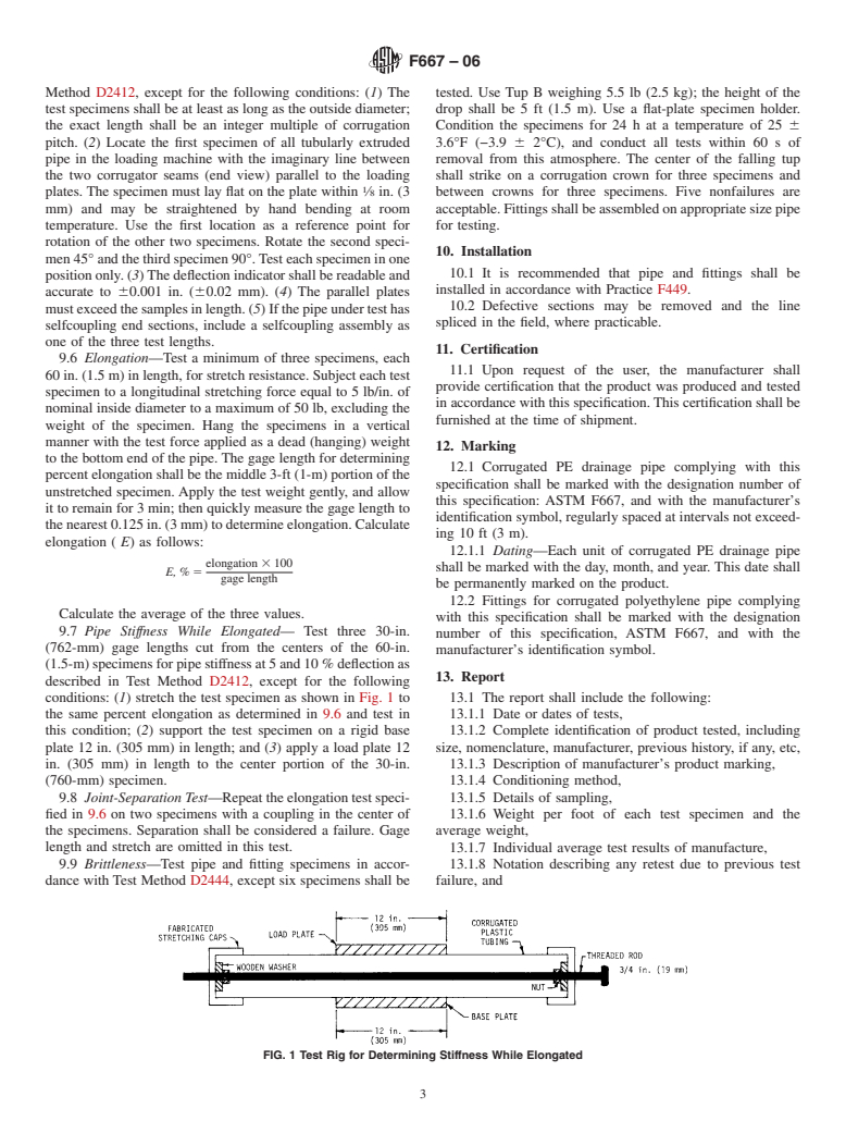 ASTM F667-06 - Standard Specification for Large Diameter Corrugated Polyethylene Pipe and Fittings