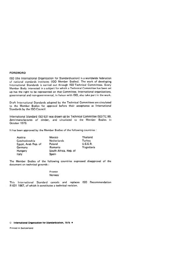 ISO 631:1975 ISO 631:1975 - Mosaic parquet panels -- General characteristics - Page 2 preview