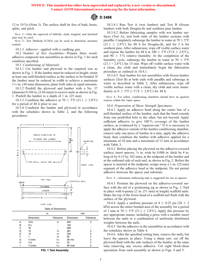 ASTM D3498-01 - Standard Specification for Adhesives for Field-Gluing Plywood to Lumber Framing for Floor Systems