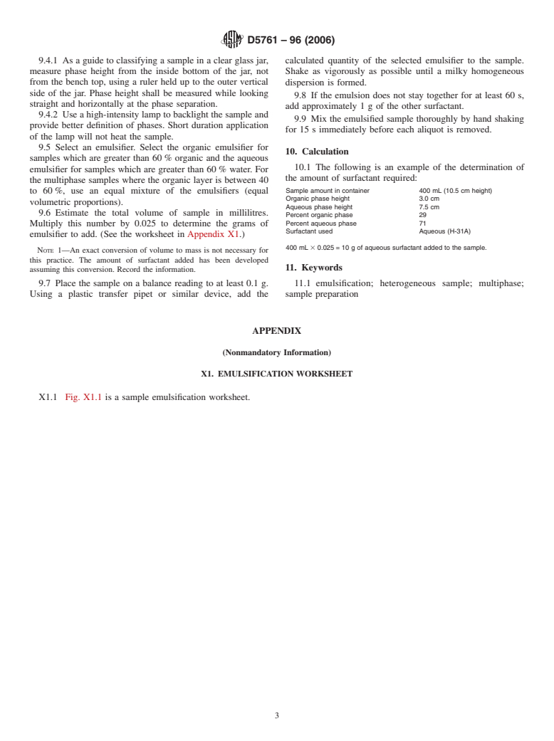 ASTM D5761-96(2006) - Standard Practice for Emulsification/Suspension of Multiphase Fluid Waste Materials