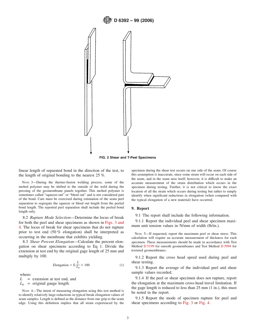 ASTM D6392-99(2006) - Standard Test Method for Determining the Integrity of Nonreinforced Geomembrane Seams Produced Using Thermo-Fusion Methods