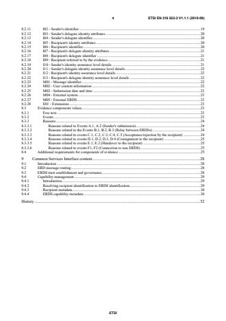 ETSI EN 319 522-2 V1.1.1 (2018-09) - Electronic Signatures and Infrastructures (ESI); Electronic Registered Delivery Services; Part 2: Semantic contents - Page 4 preview