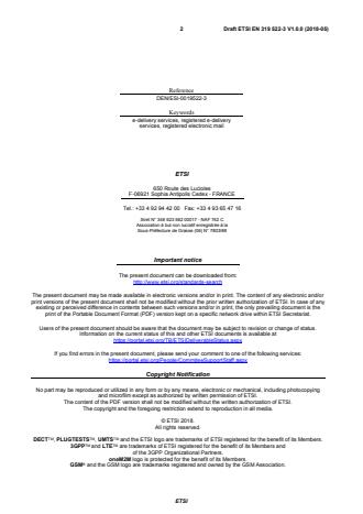 SIST EN 319 522-3 V1.1.1:2018 ETSI EN 319 522-3 V1.0.0 (2018-05) - Electronic Signatures and Infrastructures (ESI); Electronic Registered Delivery Services; Part 3: Formats - Page 2 preview