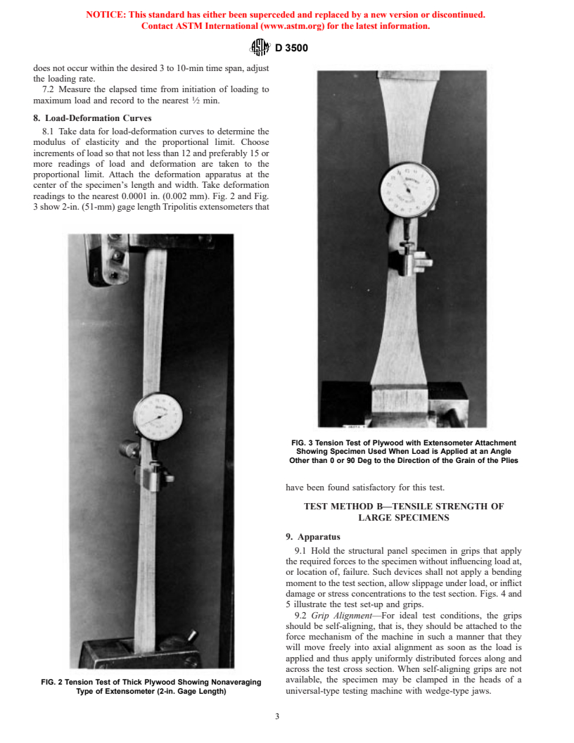 ASTM D3500-90(1995)e1 - Standard Test Methods for Structural Panels in Tension