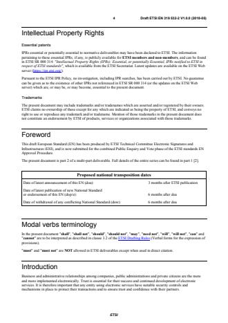 SIST EN 319 532-2 V1.1.1:2018 ETSI EN 319 532-2 V1.0.0 (2018-05) - Electronic Signatures and Infrastructures (ESI); Registered Electronic Mail (REM) Services; Part 2: Semantic contents - Page 4 preview