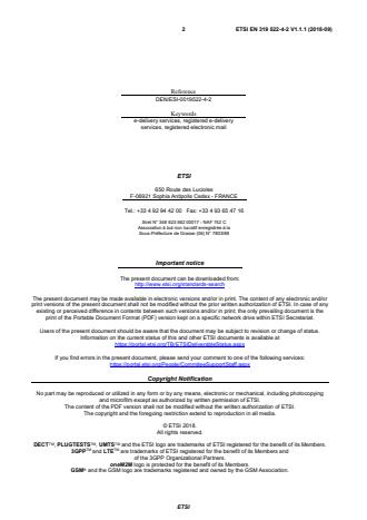 SIST EN 319 522-4-2 V1.1.1:2018 ETSI EN 319 522-4-2 V1.1.1 (2018-09) - Electronic Signatures and Infrastructures (ESI); Electronic Registered Delivery Services; Part 4: Bindings; Sub-part 2: Evidence and identification bindings - Page 2 preview